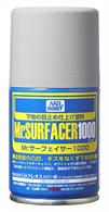 Mr.SURFACER 1000 contains finer granules than Mr.SURFACER 500. They are both used in much the same way but ,due to the finer granules after sanding with waterproof sand-paper , a perfectly corrected surface is possible. Available in bottle and spray.