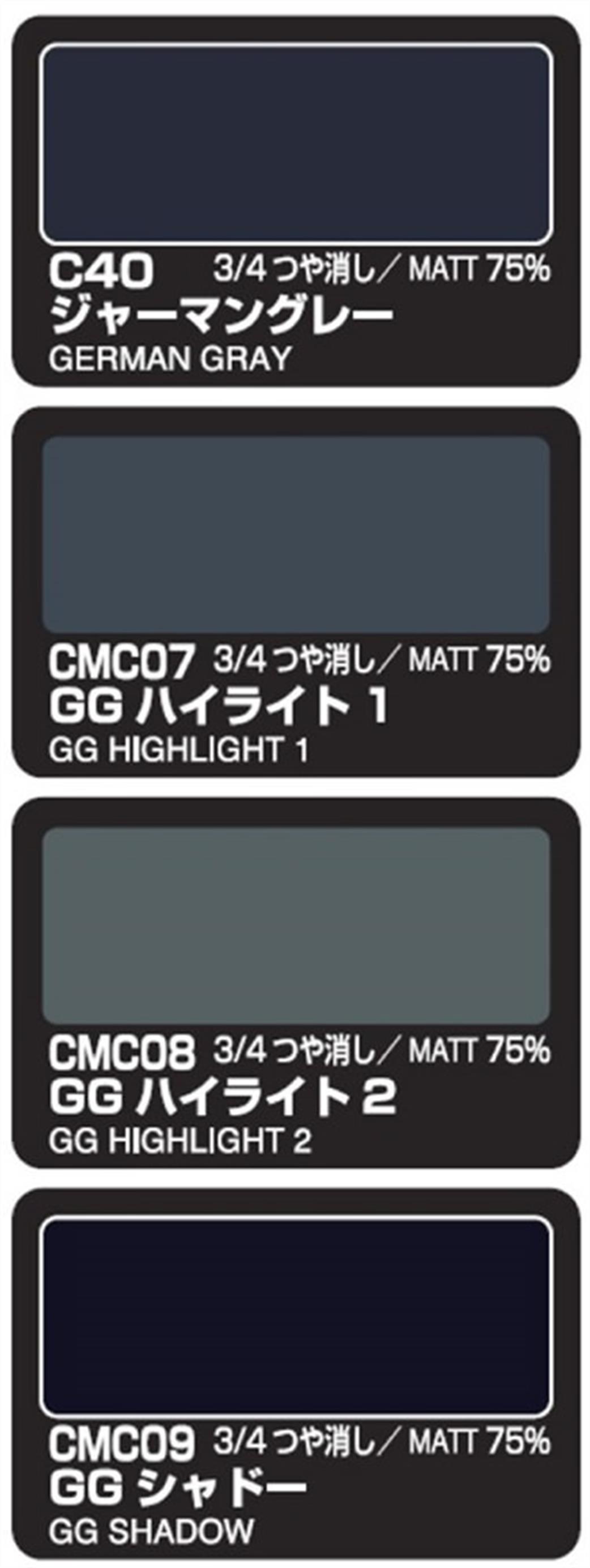 Gunze Sangyo  CS583 Mr Color Dark Gray Color Modulation Paint Set