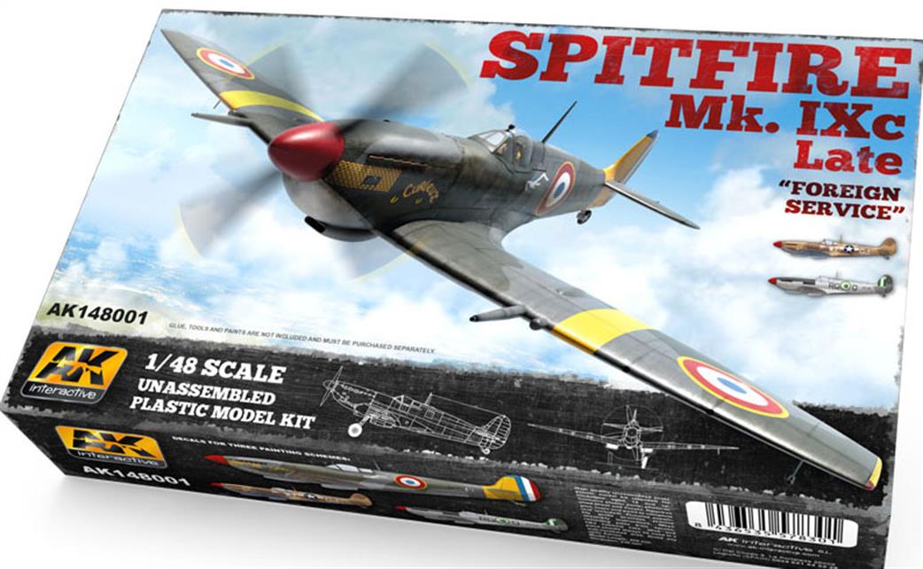 AK Interactive 1/48 AK148001 Sptfire Mk. IXc Late WW2 Fighter Aircraft Kit