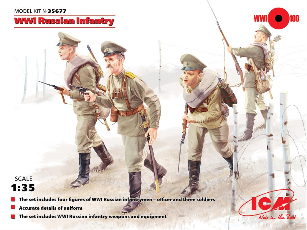 ICM 1/35 35677 Russian Infantry WW1 4 Figures