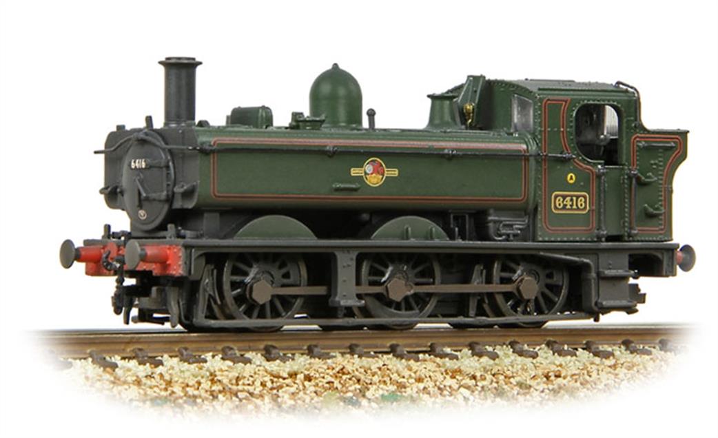 Graham Farish N 371-987B GWR 64XX Pannier Tank 6416 BR Lined Green Late Crest Weathered[W]