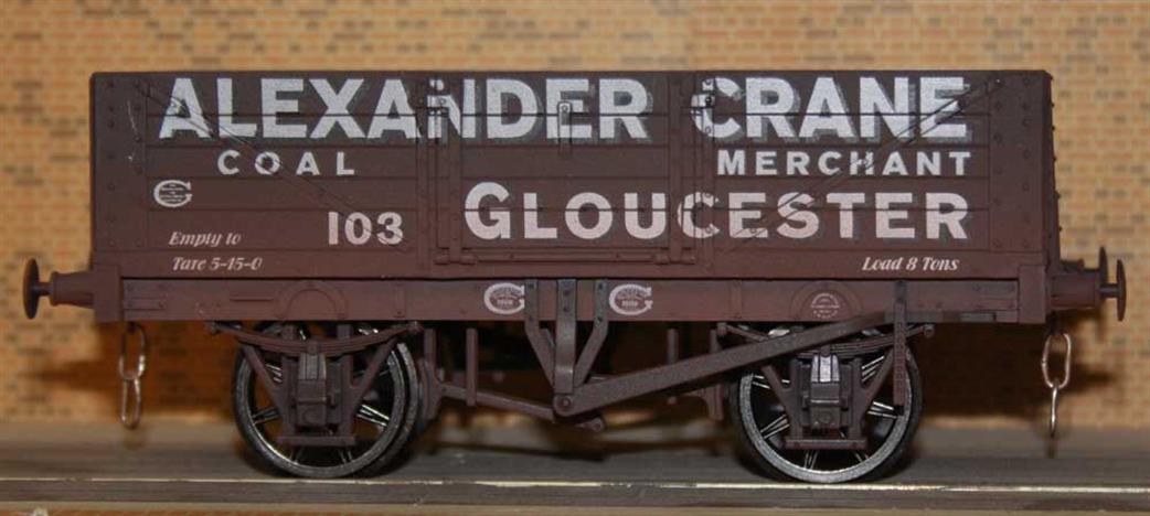 Dapol O Gauge 7F-051-016W Alexander Crane 5 Plank Open Coal Wagon RTR Weathered