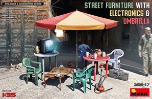 KIT CONTAINS MODELS OF: TV, Radio, Hookah, Backgammon, Wooden Table, Kettles, Tray, Clay Decanter, Cups, Street Umbrella, Plastic Chairs and Tables.