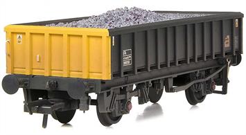 BR Railfreight Coal Sector livery with an authentic weathered finish and is supplied with a Ballast Load.
