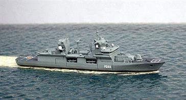 This 1/1250 model is of Nordrhein-Westfallen, the latest frigate to enter service with the German Navy.