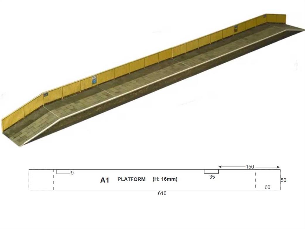 Superquick OO A1.0 Red Brick Station Platform Printed Card Kit