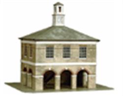 Superquick OO Market House Printed Card Kit B35Pre-printed pre-cut card kit to construct a typical small market town market house, with open ground floor and offices in upper floor. These are often seen in market town centres, with the upper floor accomodating local guilds, a meeting hall or the town&nbsp;council.