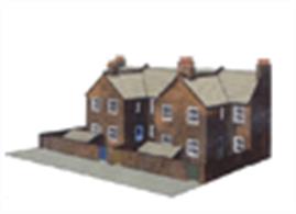 Superquick OO Redbrick Terraced House Backs (Low Relief) Printed Card Kit C5This terrace kit is made up of the rear of four residential houses, typical in a large urban setting. Workers cottages like these were mainly built in the late 1800's and early 1900's. This kit can be paired up with the Redbrick Terrace Fronts (Kit C6) to create a set of complete terraced houses.The terrace can be completed with the addition of the Redbrick Terrace Corner (Kit C7).