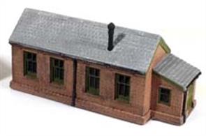 'Between the Tracks' Railway OfficesThis building will add a little area of detail to a spare corner of the layout, positioned for use as a yard office or footplate crew mess room. Painted and ready to locate into position. The Railway Office building has a seperate stove-pipe chimney to fit.
