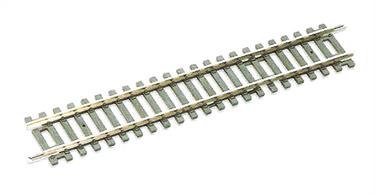 Standard length straight track section, length 168mm 6 5/8in.Equivalent to the Hornby R600 and Bachmann 36-600 straight track.This is the standard straight track length in the section track system, the same lengths is used by Bachmann, Hornby and Peco for their sectional track ranges. Track sections from all three manufacturers are fully compatible and can be used to expand the track supplied with train sets.Sectional track standard points, Peco ST240/241 and Hornby R8072/8073 fit into the same track length along the straight side. The same length is also used for items like level crossings, making it easy to match up track lengths as you assemble a layout.Peco use quality nickel-silver rail, providing good electrical contact and long lasting performance.