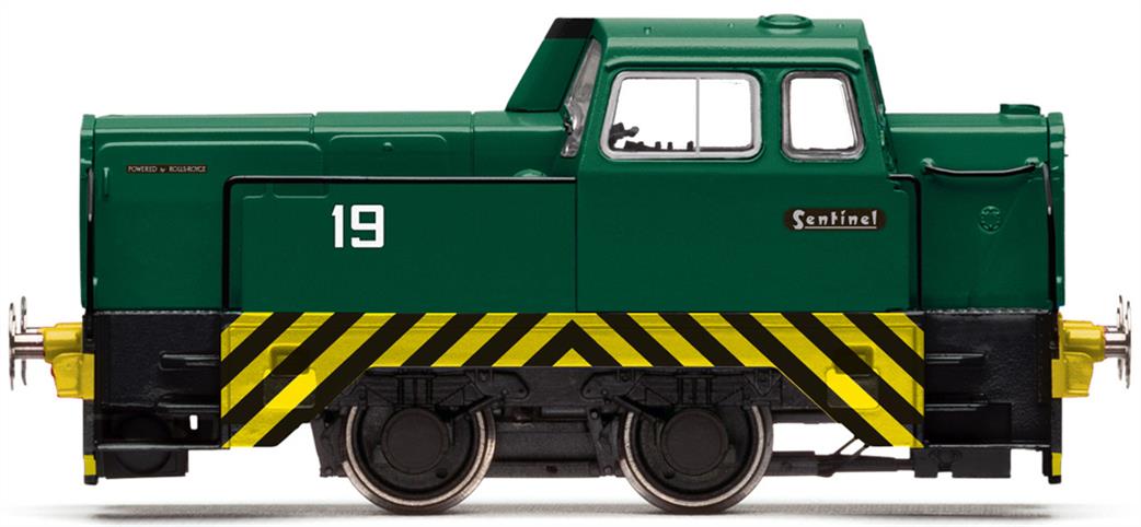 Hornby OO R3576 Sentinel 19 4-wheel Industrial Diesel Shunter Green with Wasp-Stripe Side Skirts