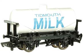 Model of the Tidmouth Milk tank wagon from the Thomas the Tank Engine books and TV series.