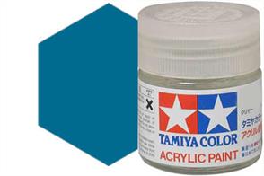 Tamiya XF-8 matt blue acrylic paint suitable for brush or spray painting.