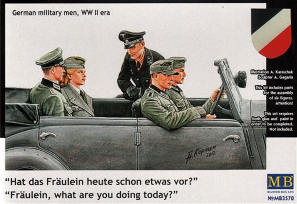 Master Box Ltd 1/35 MAS3570 German WWII Staff Car Passengers & Driver 5 Figures