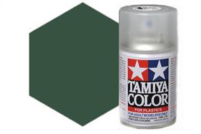 Tamiya TS2 Dark Green Synthetic Lacquer Spray Paint 100ml TS-2These cans of spray paint are extremely useful for painting large surfaces, the paint is a synthetic lacquer that cures in a short period of time. Each can contains 100ml of paint, which is enough to fully cover 2 or 3, 1/24 scale sized car bodies.
