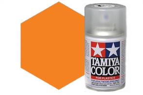 Tamiya TS12 Orange Synthetic Lacquer Spray Paint 100ml TS-12These cans of spray paint are extremely useful for painting large surfaces, the paint is a synthetic lacquer that cures in a short period of time. Each can contains 100ml of paint, which is enough to fully cover 2 or 3, 1/24 scale sized car bodies.