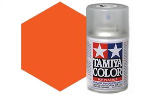 Tamiya TS31 Bright Orange Synthetic Lacquer Spray Paint 100ml TS-31These cans of spray paint are extremely useful for painting large surfaces, the paint is a synthetic lacquer that cures in a short period of time. Each can contains 100ml of paint, which is enough to fully cover 2 or 3, 1/24 scale sized car bodies.