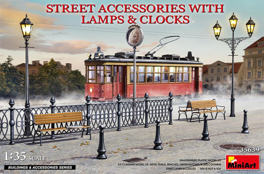 MiniArt 1/35 35639 Street Accessories With Lamps And Clocks
