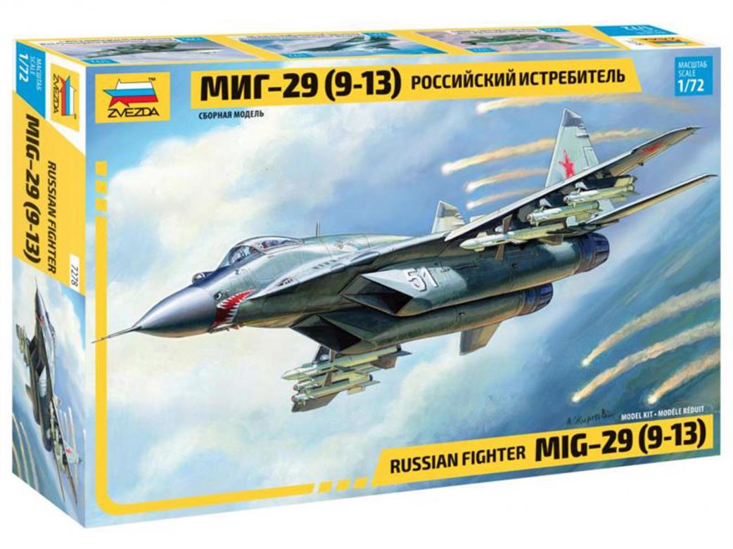 Zvezda 7278 Mig 29(9-13) Russian Fighter Aircraft Kit 1/72