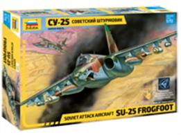 Zvezda 7227 1/72nd Su-25 Frogfoot Soviet Attack Aircraft kitNumber of Parts 87   Length 210mmGlue and paints are required to assemble.