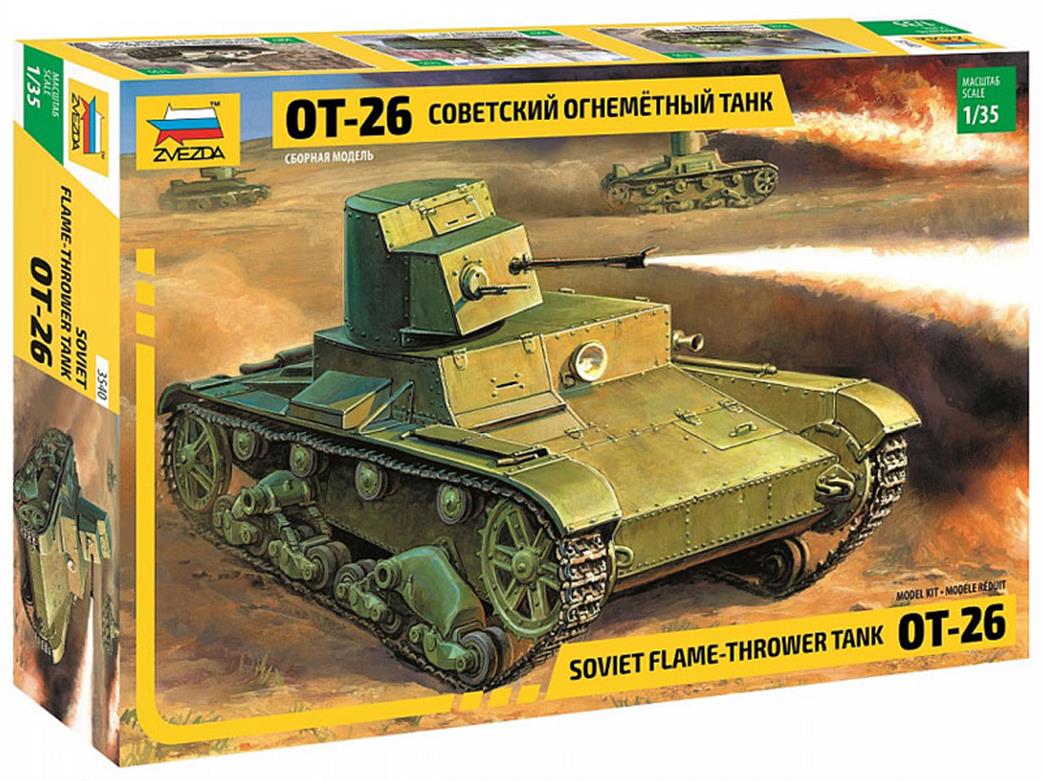 Zvezda 3540 OT-26 Soviet Flame Thrower Tank Kit 1/35