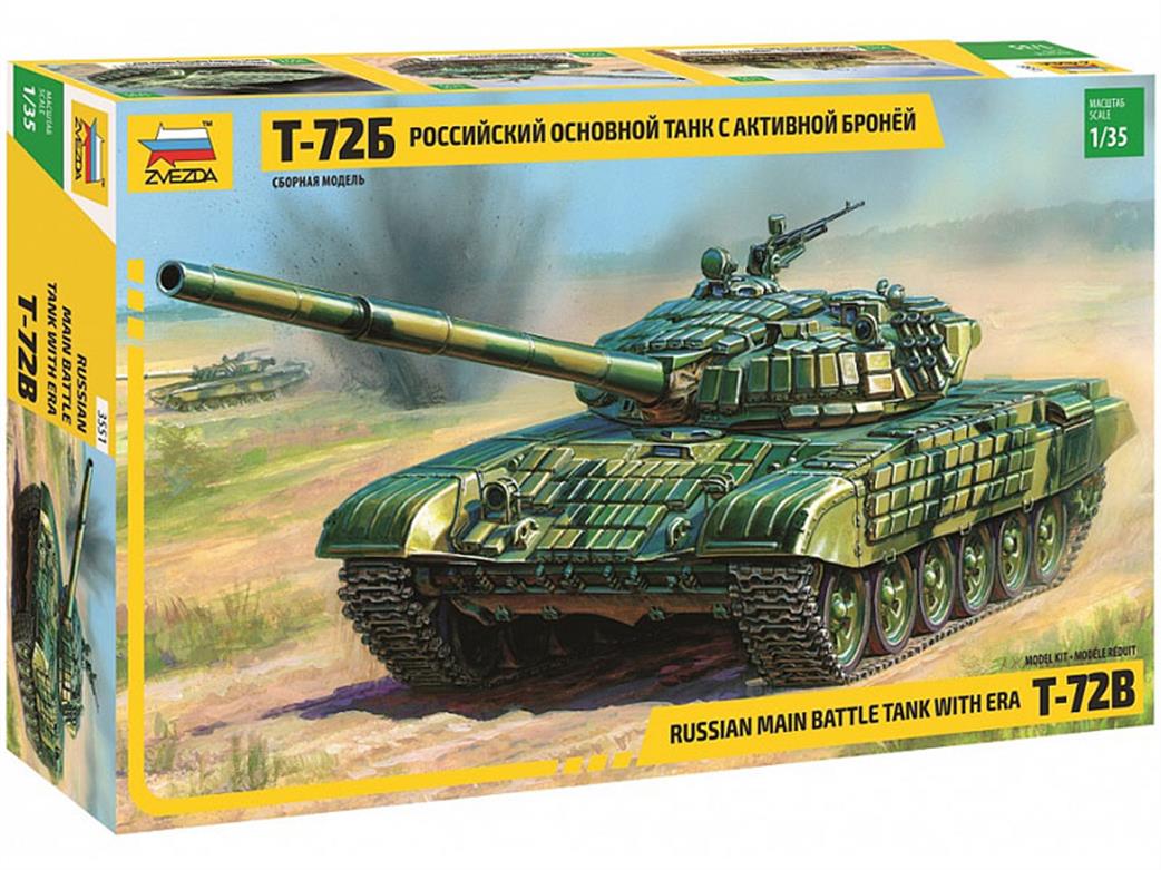 Zvezda 1/35 3551 Russian T-72B Tank with ERA Kit