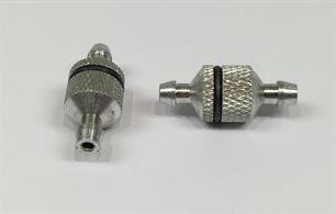 These machined, metal fuel filters are a great low cost option for users of radio controlled cars or aircraft. They can be taken apart for cleaning, and fit almost any type of fuel powered model, they're even petrol proof.