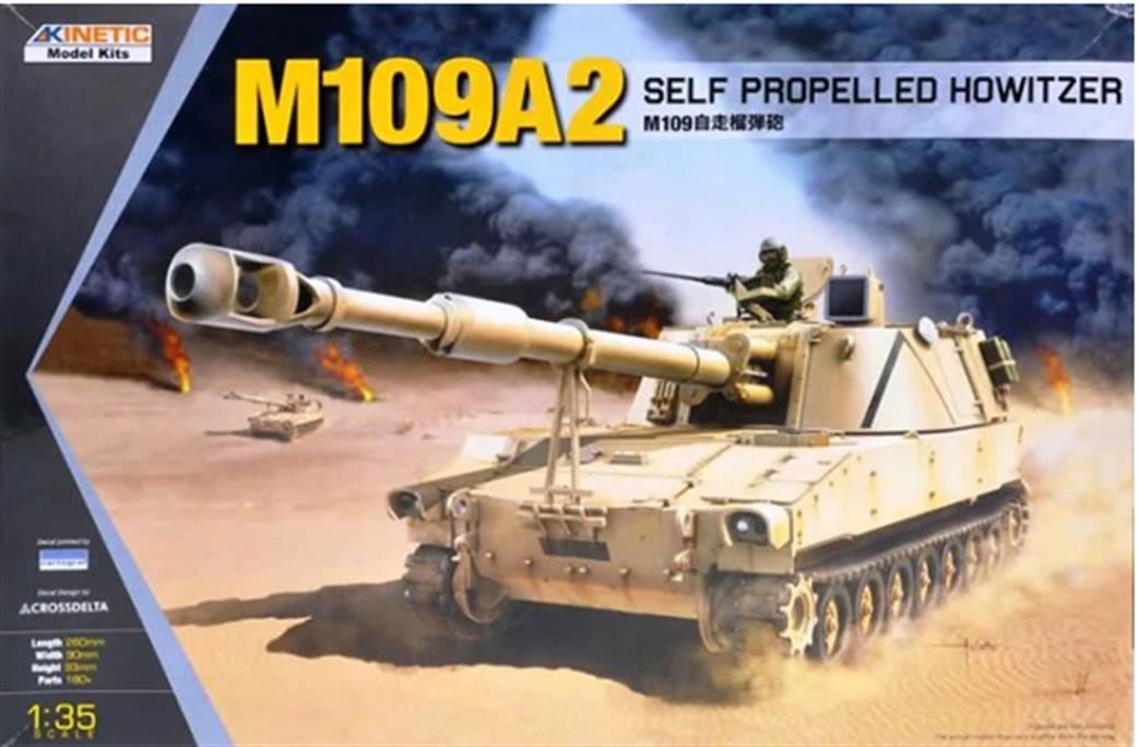 Kinetic Models 1/35 61006 M109A2 Self Propelled Howitzer Modern US Army Plastic Kit