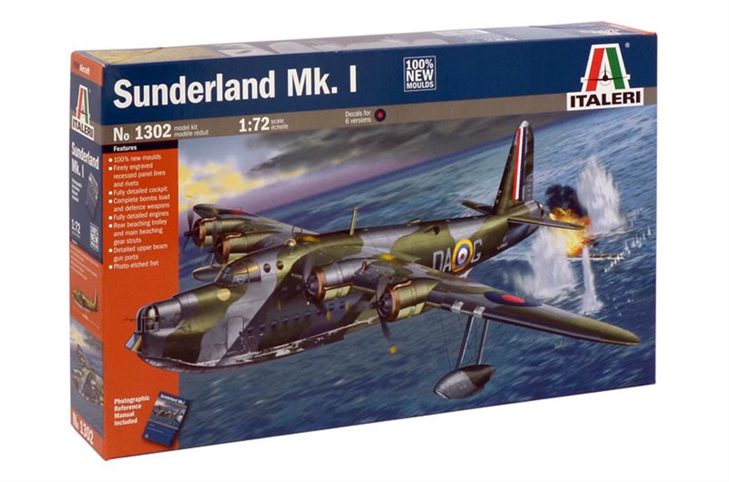 Italeri 1/72 1302 RAF Sunderland Mk1 Flying Boat Kit