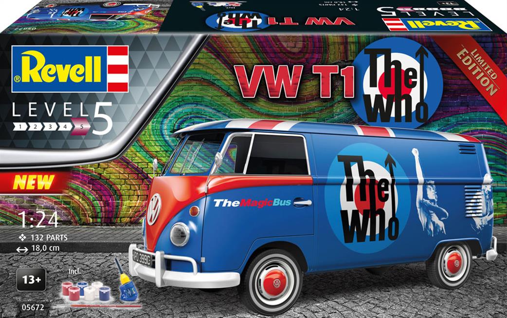 Revell 1/24th 05672 VW T1 The Who Kit Gift Set