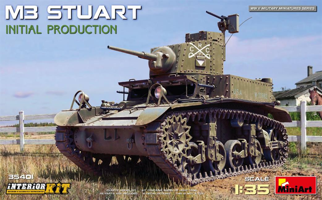 MiniArt 1/35 35401 US M3 Stuart Initial Production Tank Kit