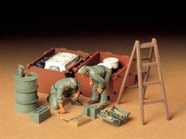 Tamiya 1/35 German Tank Engine Maintenance Crew Set 35180Glue and paints are required