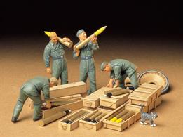 Tamiya 1/35 German Tank Ammo Loading Crew Plastic Figure Set 35188Glue and paints are required