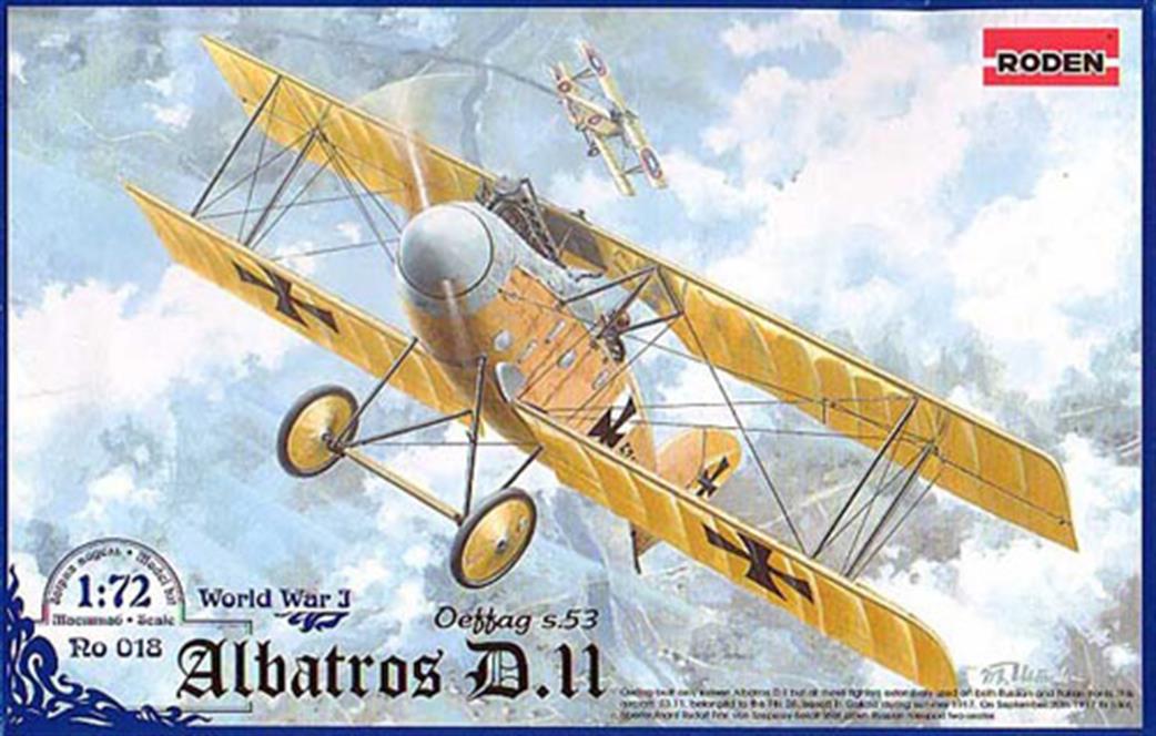 Roden 1/72 018 Albatros D 11 Oeffag S.53 WW1 Aircraft Kit