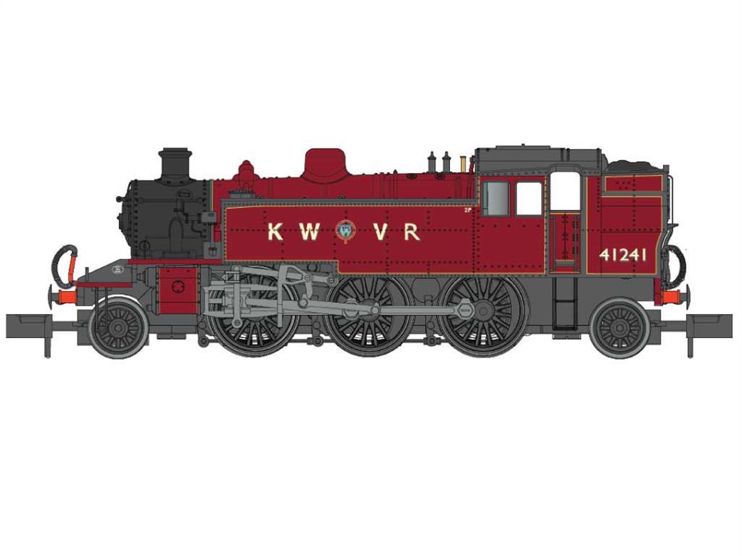 Dapol N 2S-015-011 KWVR 41241 LMS/BR Ivatt 2MT 2-6-2T Preservation Lined Maroon Livery