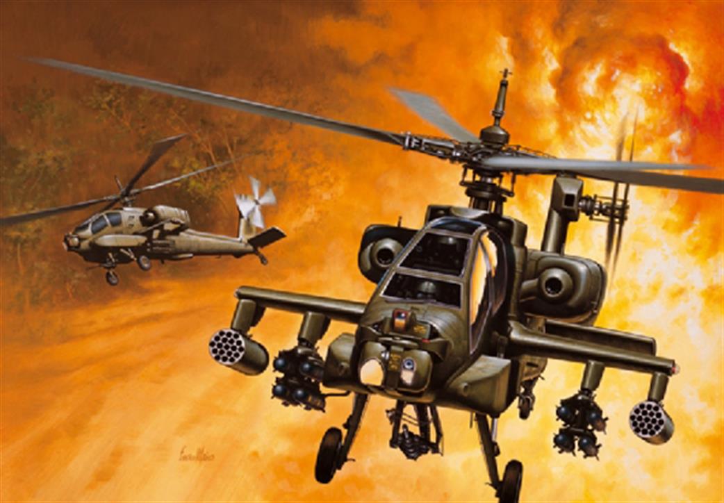 Italeri 1/72 159 US Ah-64 Apache Attack Helicopter Kit