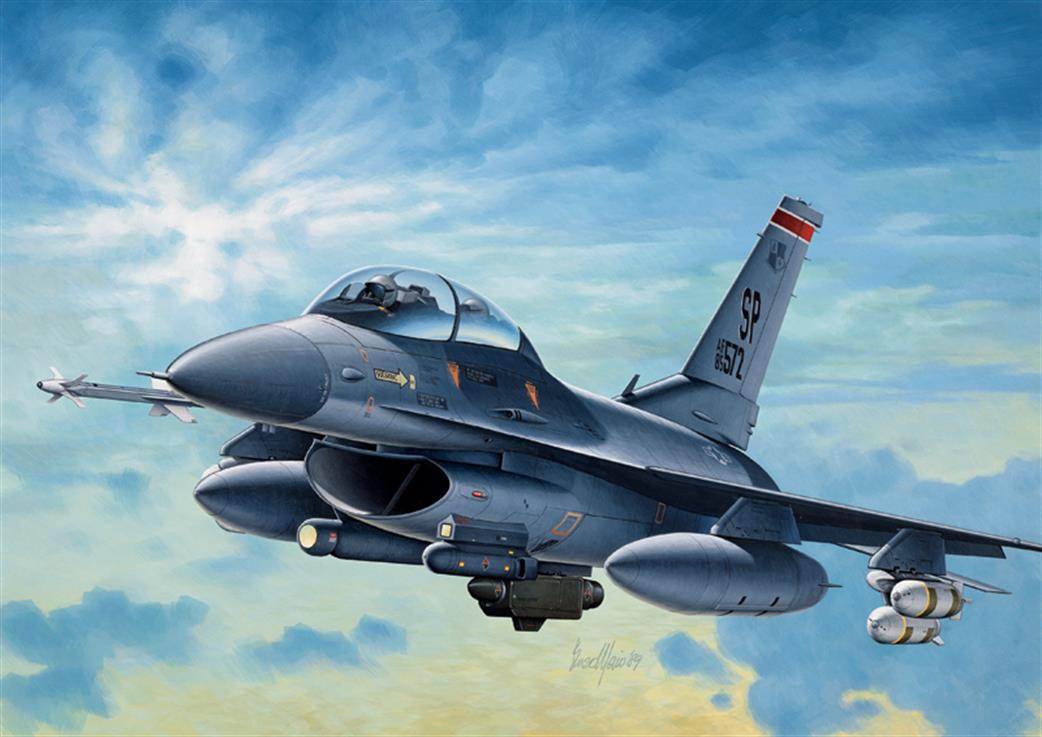 Italeri 188 USAF F-16 C/D Night Falcon Multi Role Fighter Kit 1/72