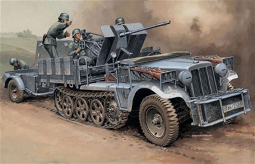 Italeri 1/35 6395 German Sd.Kfz 10/4 with Flak 30 Trailer WW2