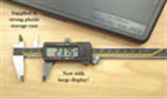 One of the indispensible measuring tools for model building, the digital caliper takes all the guess out of measuring. An accurate measurement can be taken of any part, slot or hole, with fine adjustment by thumbwheel to ensure you have the jaws tight against the edges. The measurement is displayed digitally from a user-setable reference datum. Just read off the exact measurement instead of struggling to count the marks on your rule to the nearest millimeter!Uses the common SR/CR44 / GP357 button cell battery.