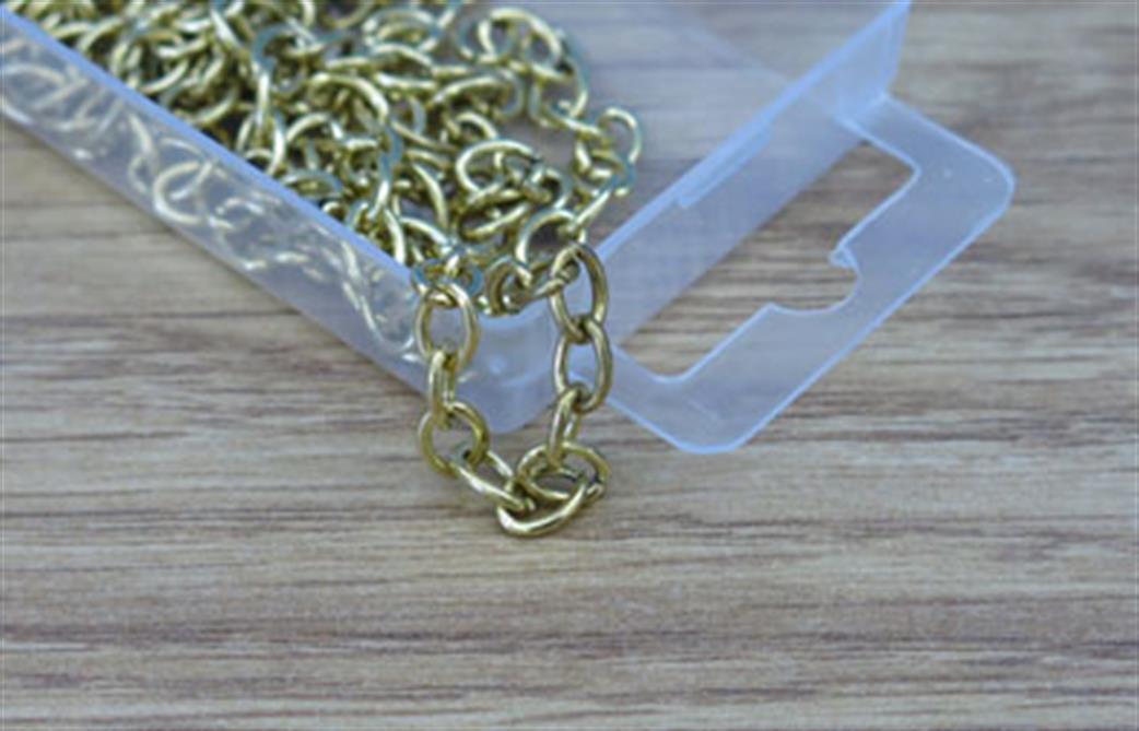 Expo  30012 Brass Plated Oval Chain 5 Links per Inch 1 Metre