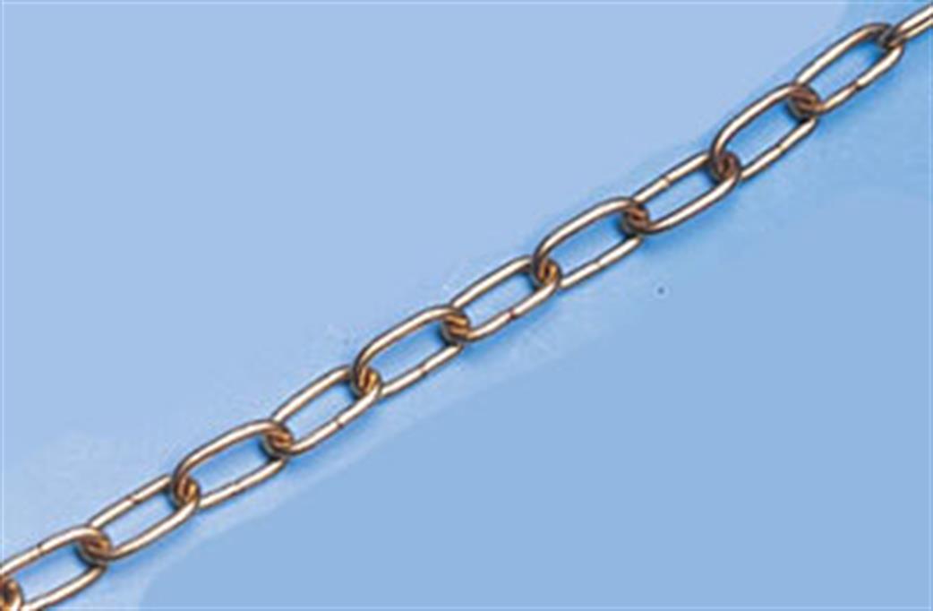 Expo 30010 Brass Plated Oval Chain 4 Links per Inch 1 Metre