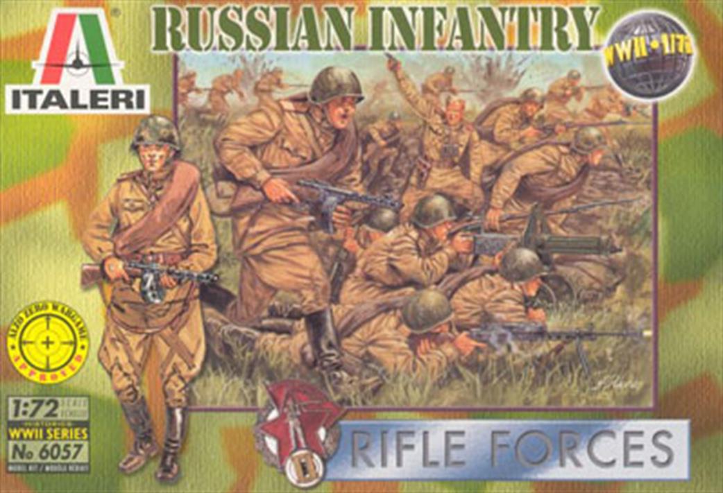 Italeri 1/72 6057 WWII Russian Infantry Unpainted Plastic Figures