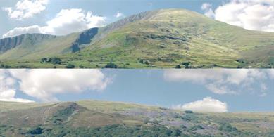 10-feet long 15in high photographic reproduction backscene showing the high mountains around Llanberis, in the heart of Snowdonia (not the quarry).The scene is supplied in two sections, with two packs available&nbsp;which can be combined to create a continuous 20-feet length scene.