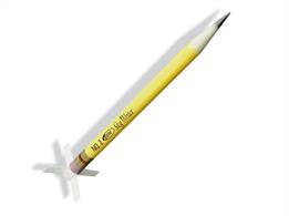 The No. 2 Sky Writer rocket is a one-of-a-kind design from the creative guys at Estes. It's the very first model rocket to replicate the good ole' No. 2 wooden pencil. A rocket shaped like a pencil? Why not!