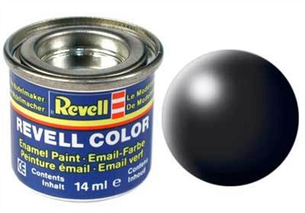 Revell  REV302 302 Satin Black 14ml  Enamel Paint Tinlet