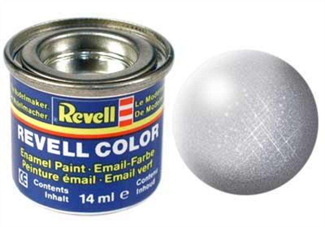 Revell  REV90 90 Metallic Silver 14ml Enamel Paint Tinlet