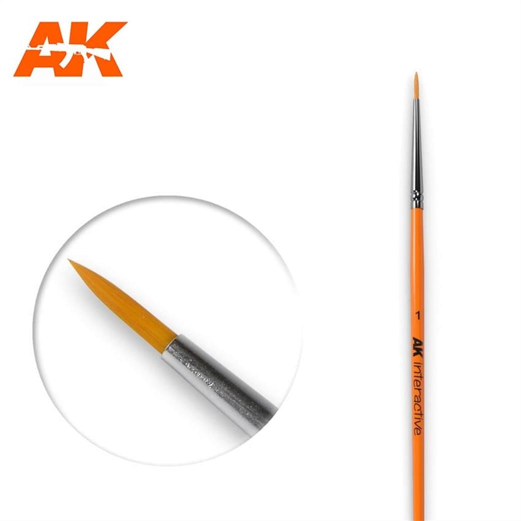 AK Interactive  AK603 Round  No 1 Paint Brush Synthetic Nylon