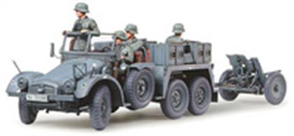 Tamiya 35259 1/35 Scale German Kruppe Towing Truck with 37mm Pak and CrewLength 250mm