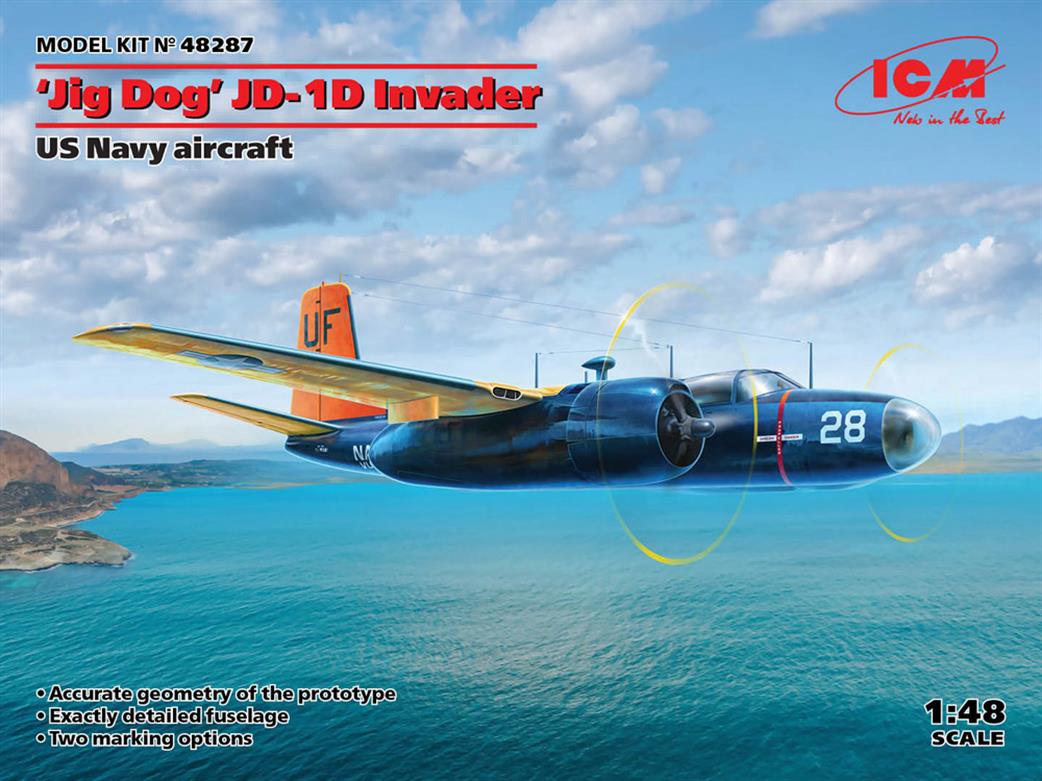 ICM 1/48 48287 Jig Dog JD-1D Invader Post War US Navy Aircraft Plastic Kit