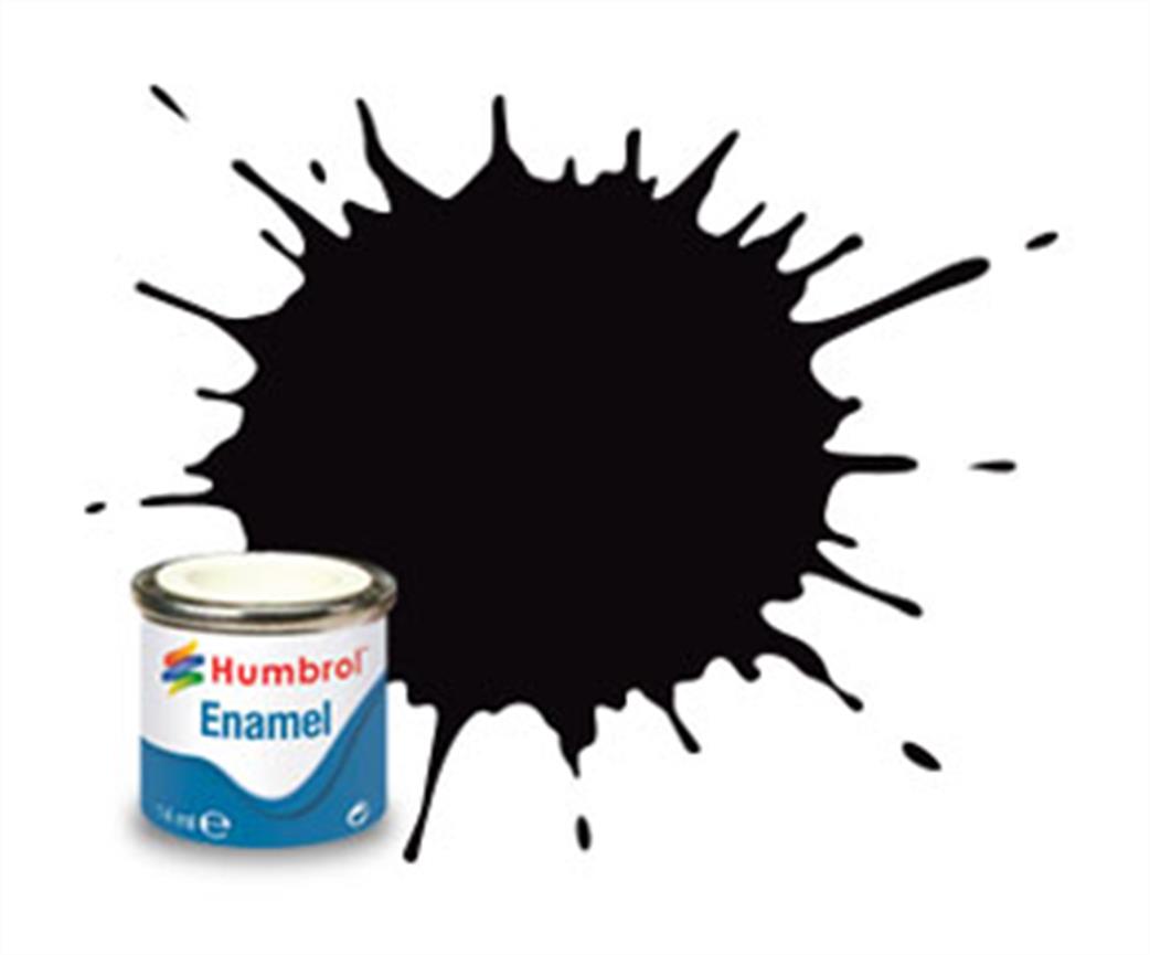 Humbrol  E14/201 201 Black Metallic Enamel Paint 14ml
